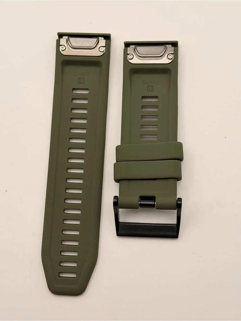 Army Green, 26mm, Quick Fit, Replacement Band, Black Buckle, Fits Garmin Fenix